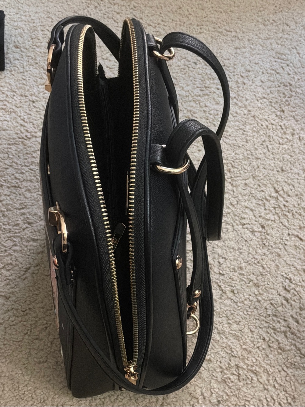 Black Hand-Painted Fashionista Crossbody Bag - Picture 9 of 16